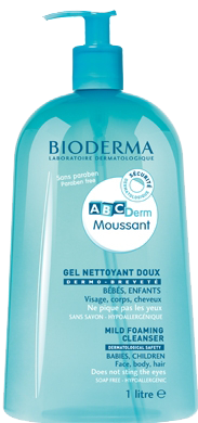 Bioderma abcderm moussant gel nettoyant doux 1 l